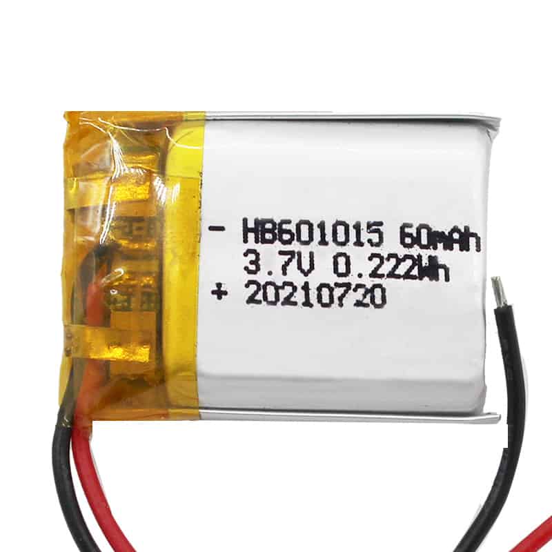 601015 60 mAh 3.7V 0.222Wh