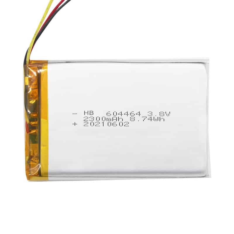 HB 604464 3.8 V 2500 mAh liitiumpolümeeraku