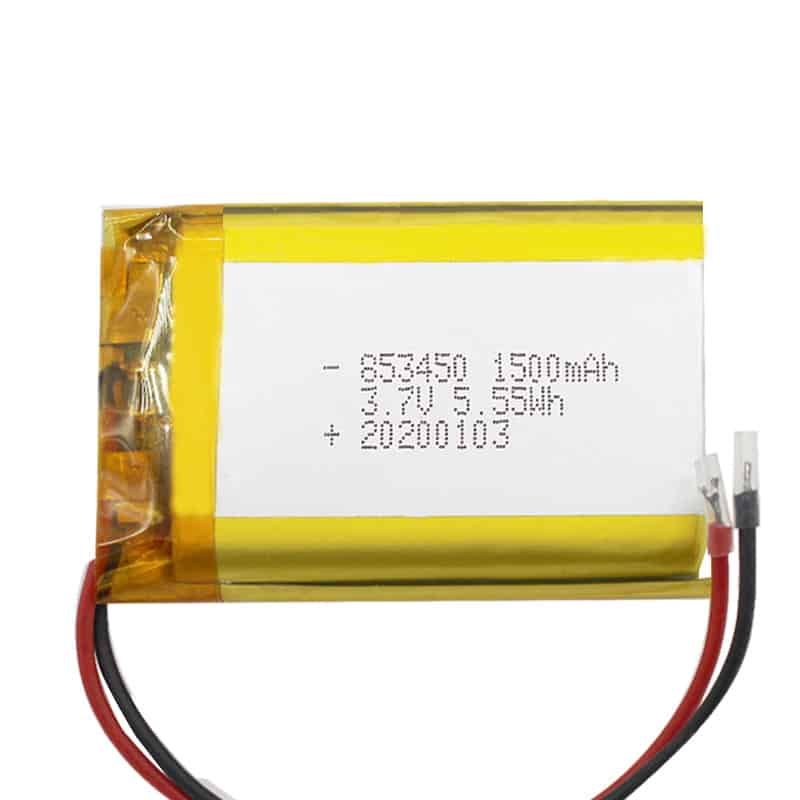 HB 3.7V 853450 1500mAh 3.7V 5.55Wh Lithium Polymer Battery