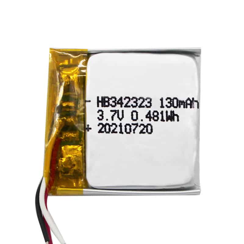 342323 130mAh 3.7V 0.481Wh