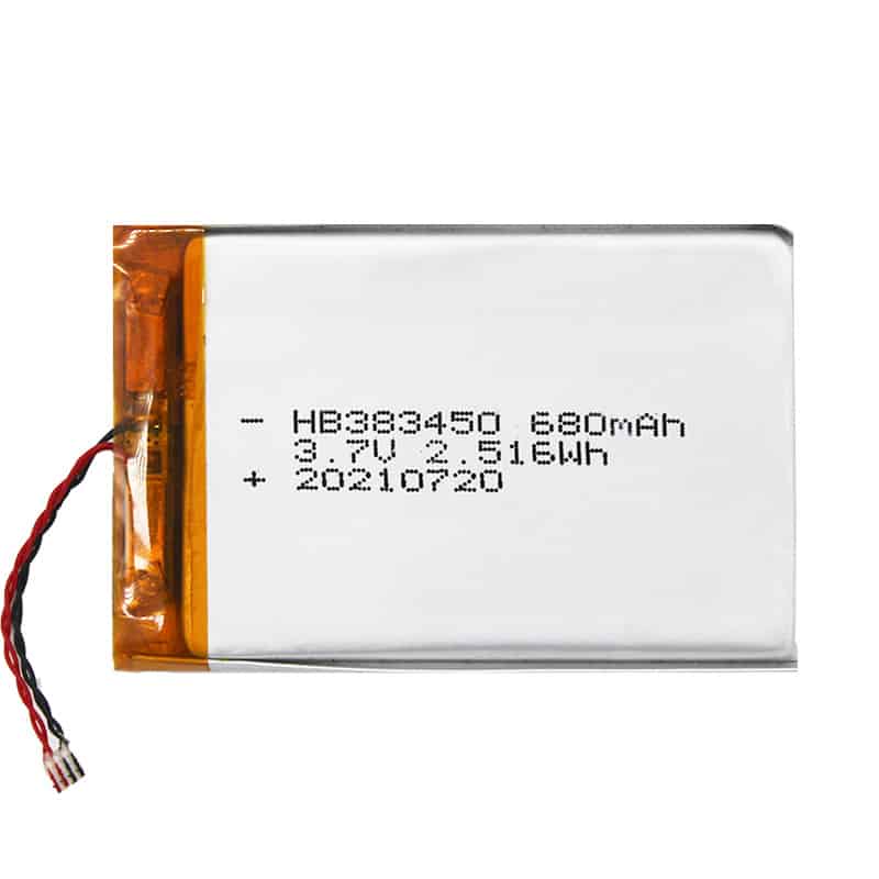 383450 680mAh 3.7V 2.516Wh