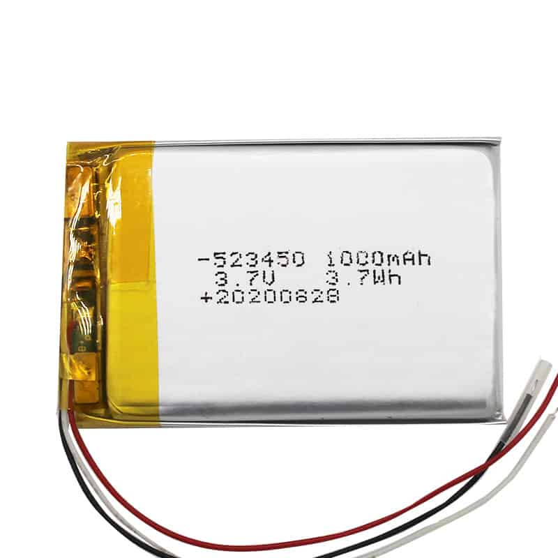 523450 1000 mAh 3.7 V 3.7 Wh