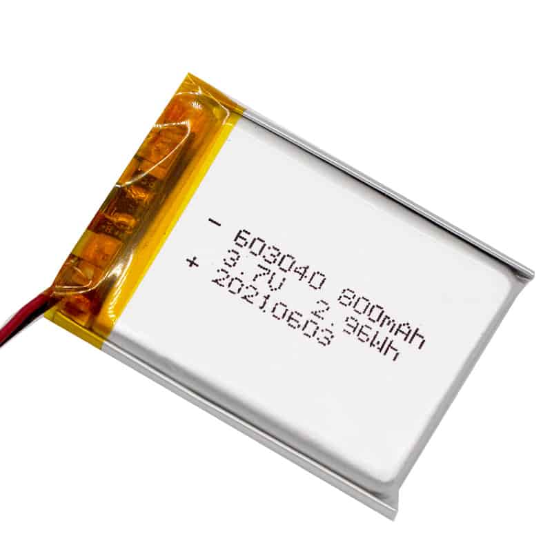 603040 800mAh 3.7V 2.96Wh