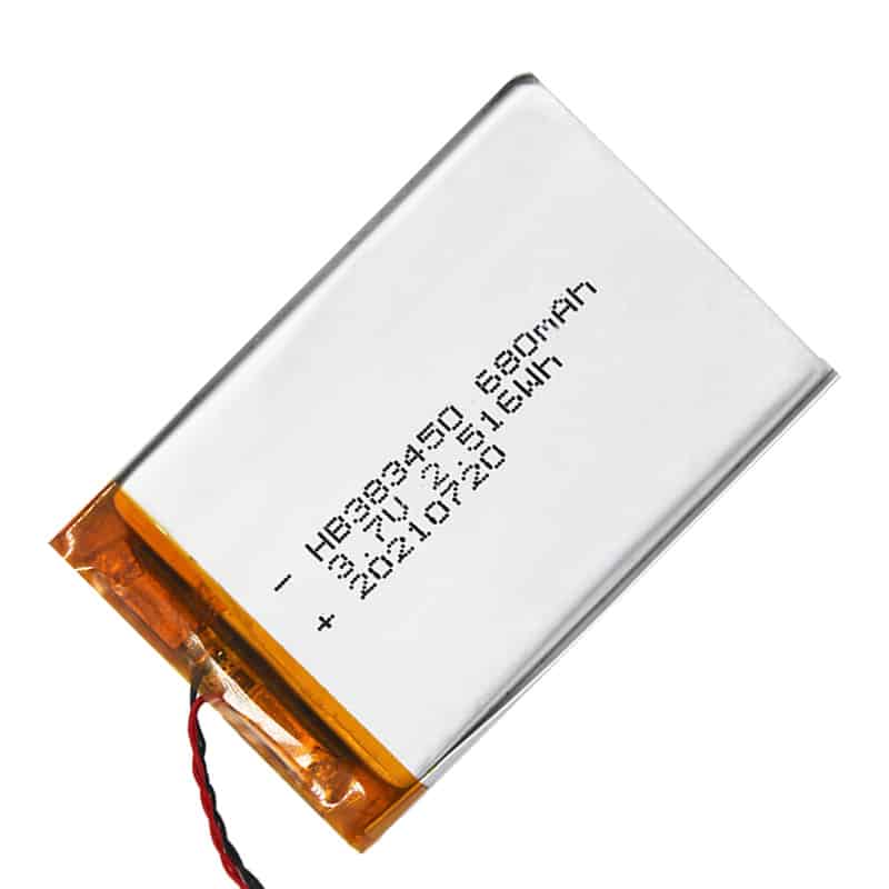 383450 680mAh 3.7V 2.516Wh