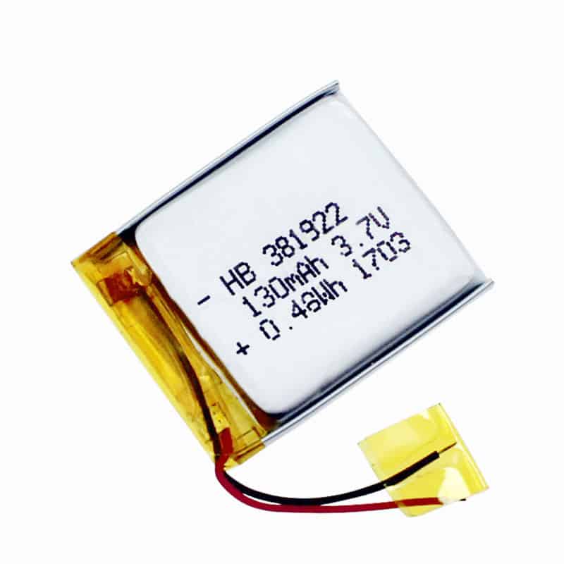 381922 130 mAh 3.7 V 0.48 Wh