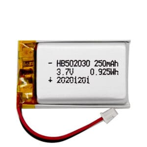 502030 250mAh lithium polymer battery