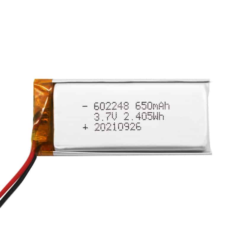 602248 650mAh 3.7V 2.405Wh