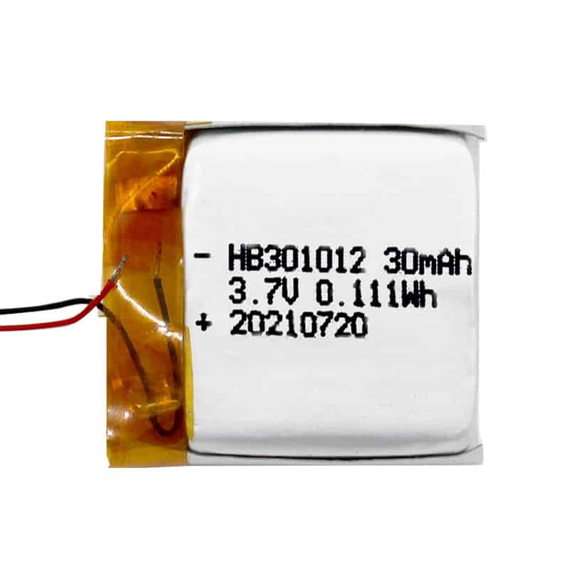 301012 30mAh 3.7V 0.111Wh