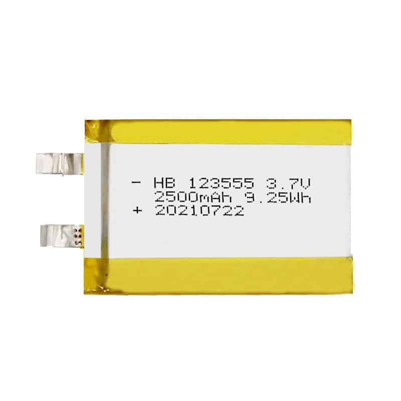 123555 3.7V 2500mAh 9.25Wj