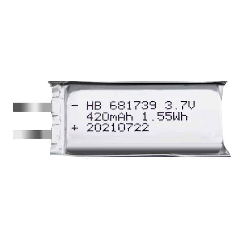HB 681739 3.7V 420mAh 1.55Wh Lithium Polymer nga Baterya