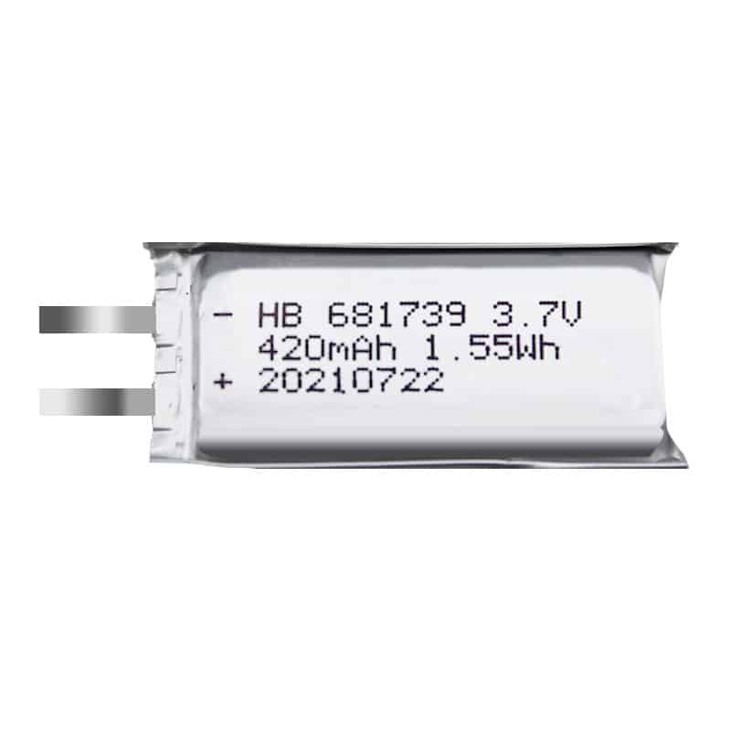 HB 681739 3.7V 420mAh 1.55Wh بطارية ليثيوم بوليمر