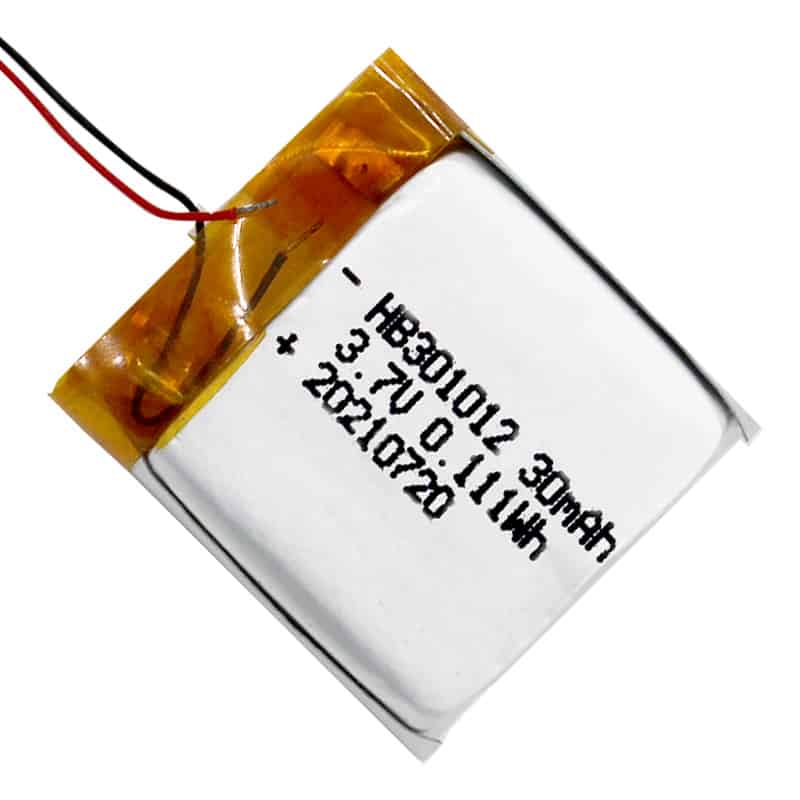 301012 30mAh 3.7V 0.111Wh