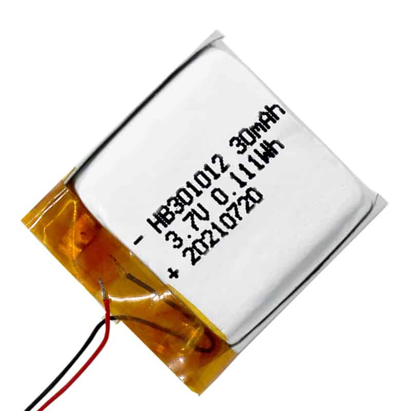 301012 30mAh 3.7V 0.111Wh